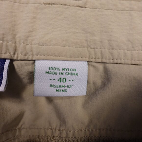 ExOfficio Insect Shield Convertible Pants Men’s 40x32 Beige Zip-Off Hiking Nylon - Picture 4 of 14